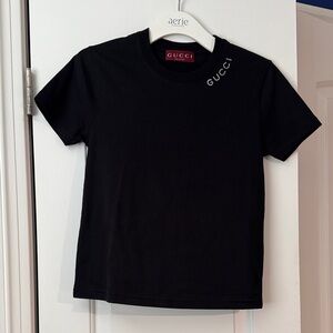 Gucci Women’s Black Tee with Logo Detail